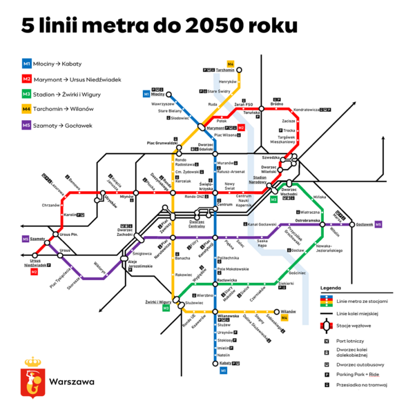 Docelowy układ linii warszawskiego metra / autor: Fot. Materiały prasowe
