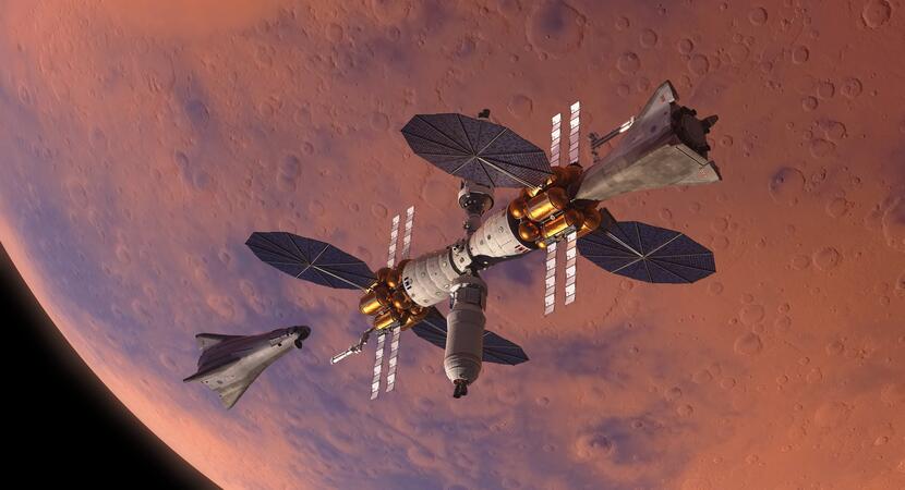 Stacja kosmiczna miałaby być nie tylko placówką badawczą ale i kosmiczną stacją benzynową i portem / autor: fot. Lockheed Martin