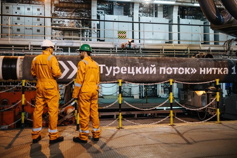 Układanie nitki gazociągu Turecki Potok / autor: fot. materiały prasowe Gazprom