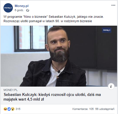 Kulczyk w Money.pl / autor: Facebook
