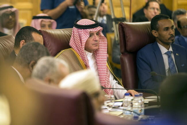 Adel al-Jubeir, szef MSZ Arabii Saudyjskiej na obradach Ligi Arabskiej / autor: PAP/ EPA/Mohamed Hossam