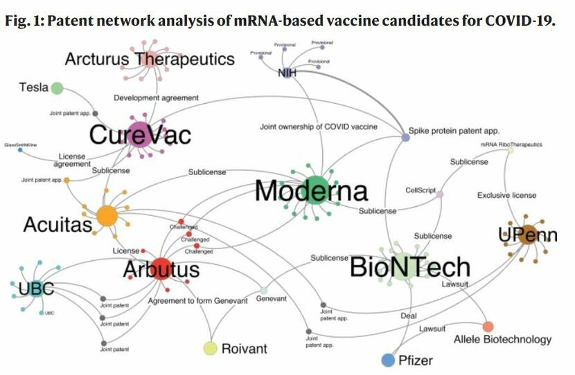 Patenty w szczepionkach mRNA na COVID-19 / autor: nature.com