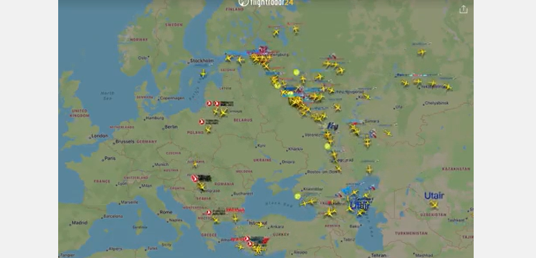 Mapa wylotów Rosjan / autor: streamable