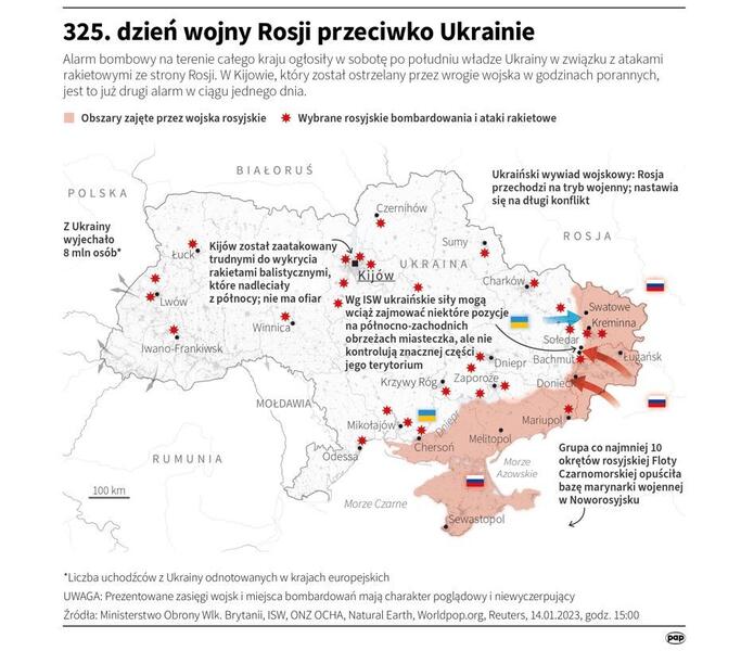Najnowsza mapa z frontu walk na Ukrainie