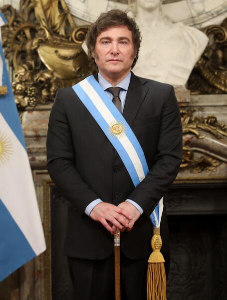 Prezydent Argentyny Javier Milei na zaprzysiężeniu, 10 grudnia 2023 / autor: Wikipedia CC BY 2.0